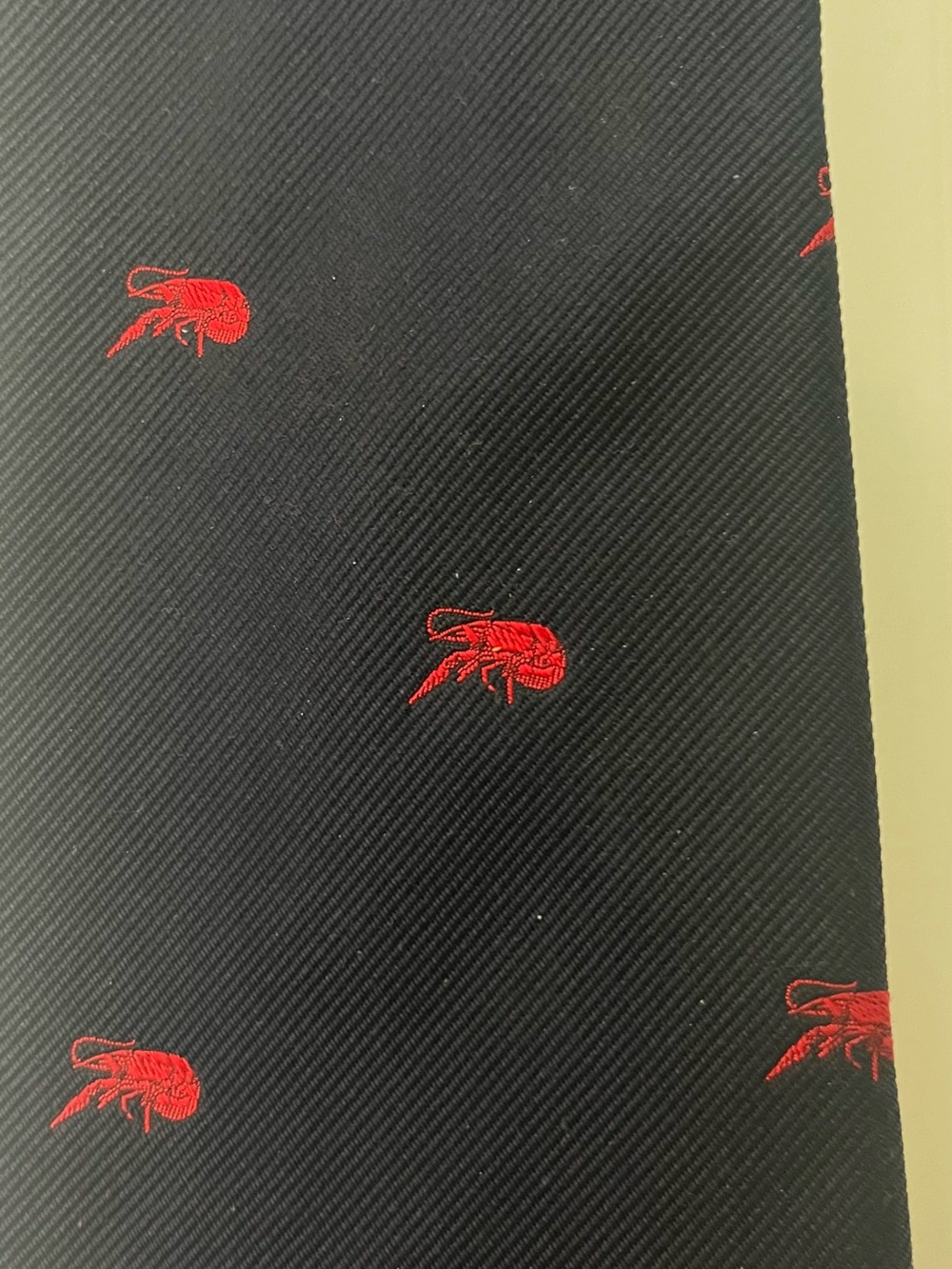 Perils Classic Navy Tie with Red Embroidered Crawfish - Men's Accessory - Picture 2 of 4